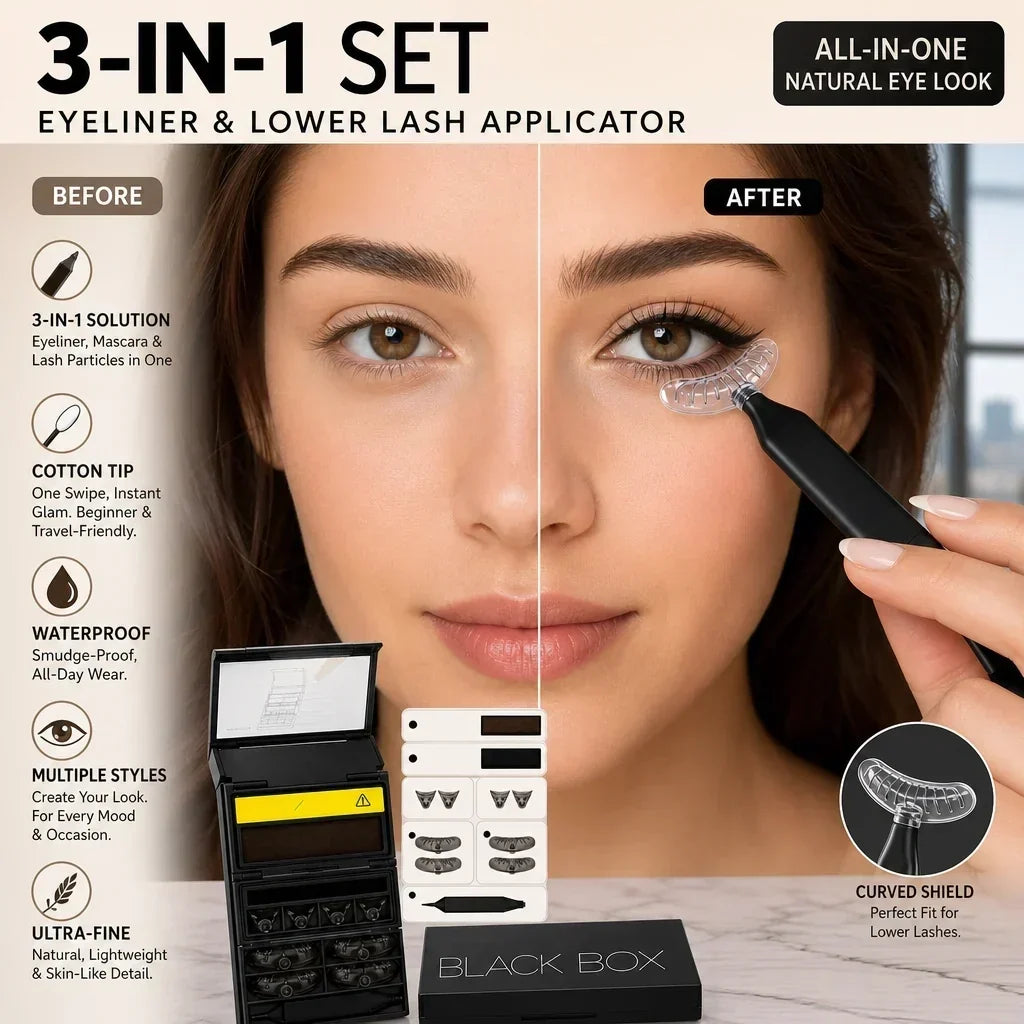 2026 HOT SALE 50K+ SOLD!  50% OFF!3-in-1 Kit: Eyeliner and Lower Lash Stamp